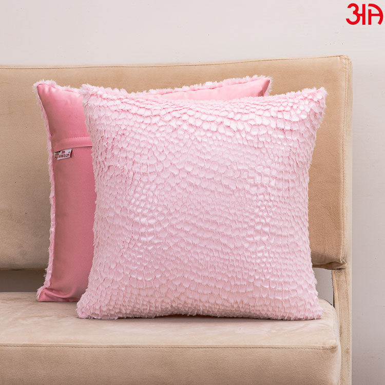 pink fish scale cushion cover