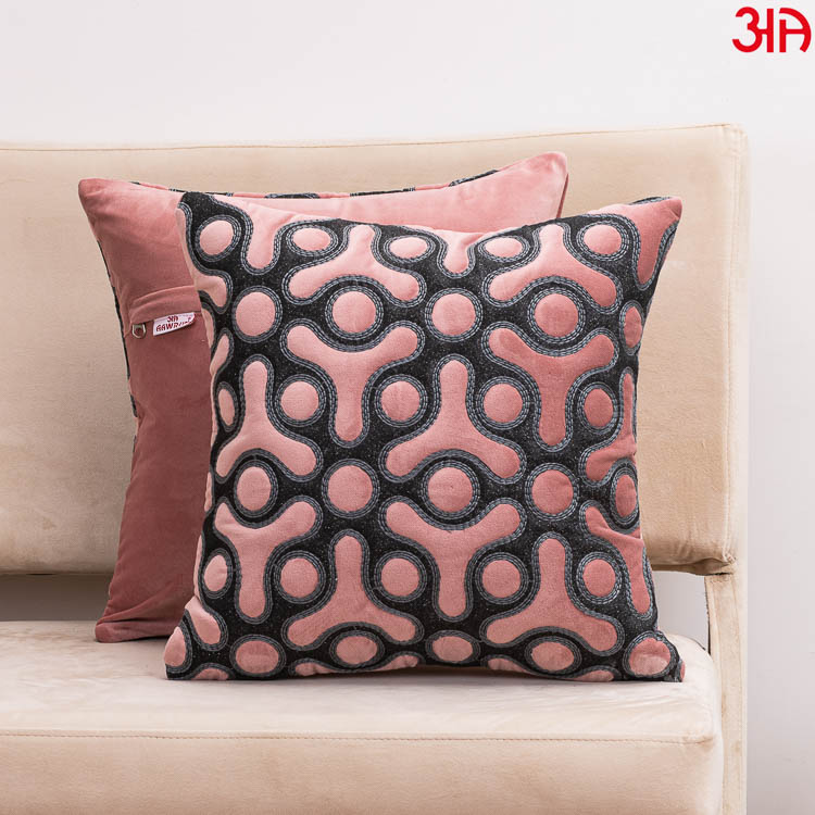 pink velvet emboss cushions