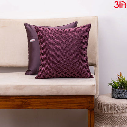 plum rose fur cushion cover2