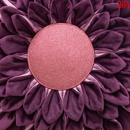 plum sunflower round cushion3