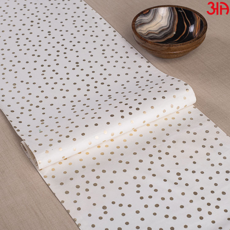 Polka Dot Design White Table Runner