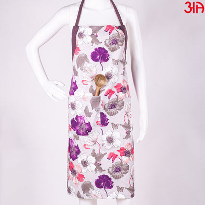 purple floral printed apron3