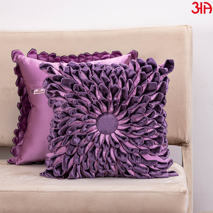 Design Purple Outdoor Pillow Square Sunflower Pattern Cushion Covers