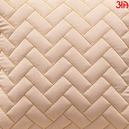 beige zig zag quilted zari cushion covers3