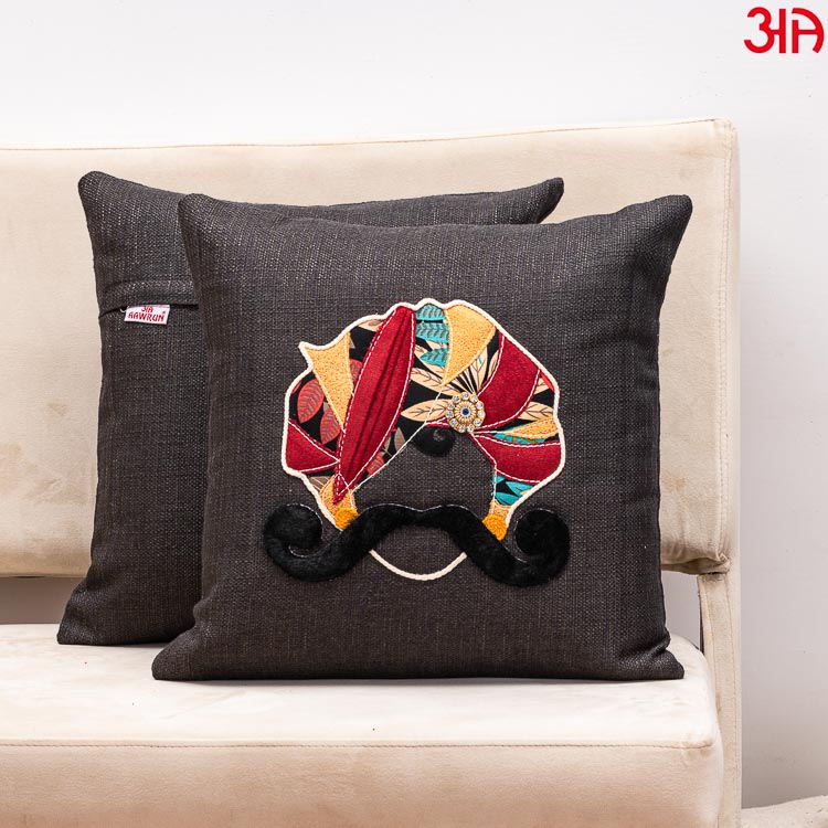 black cushion cover mr. rajasthan