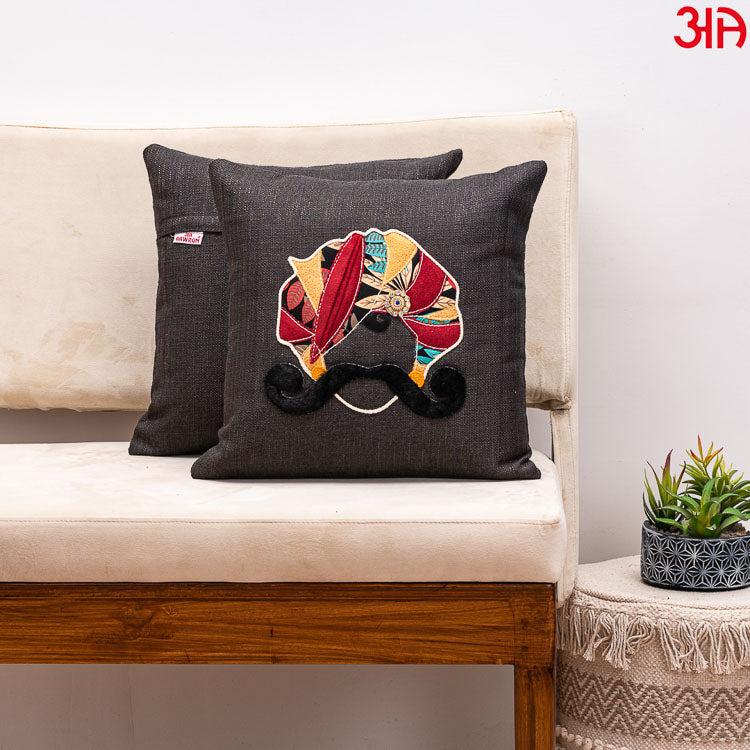 black cushion cover mr. rajasthan2