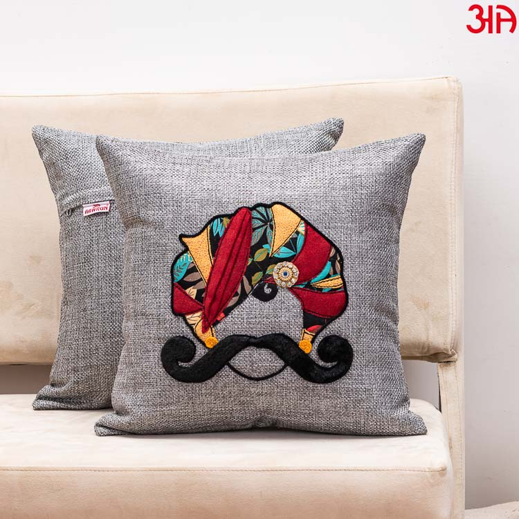 grey cushion cover mr. rajasthan