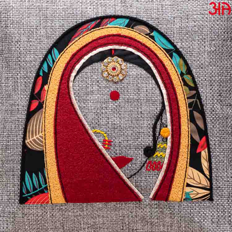 grey rajasthani women cushion cover3