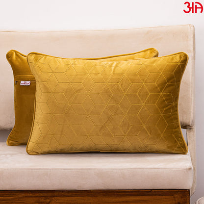 yellow velvet cushion cover