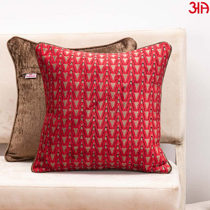 red zigzag chenille cushion covers