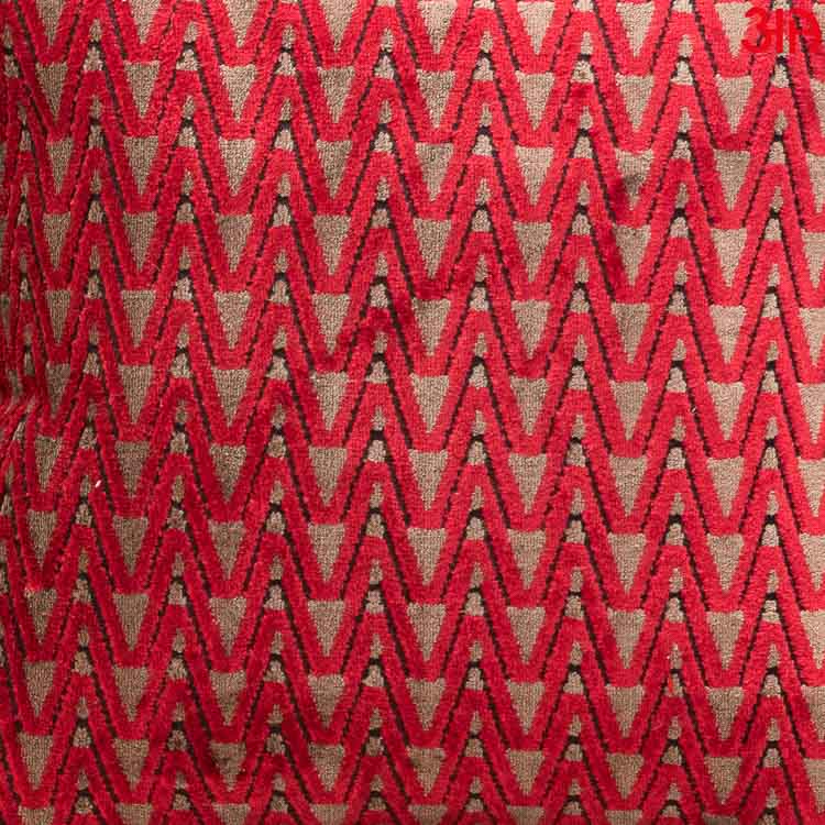 red zigzag chenille cushion covers3