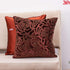 burnout velvet rose embellished cushion cover rust