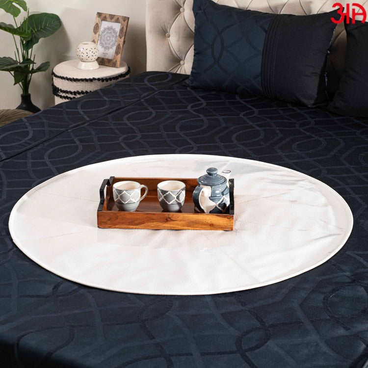 white color round bed mat5