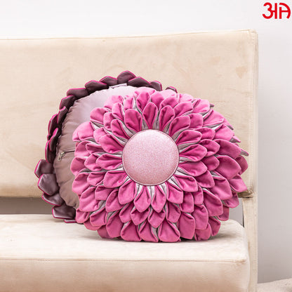 pink sunflower round cushion