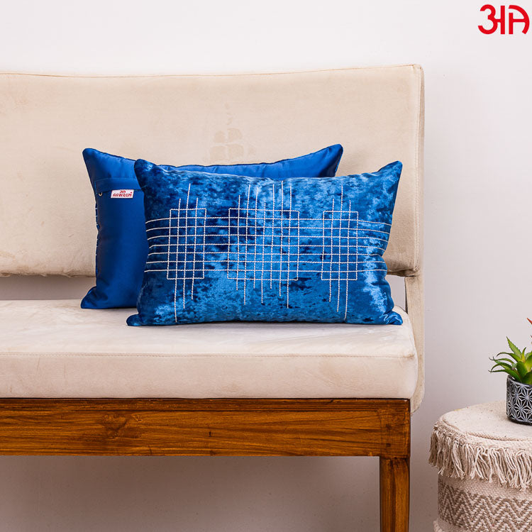 royal blue Ice velvet cushion cover2