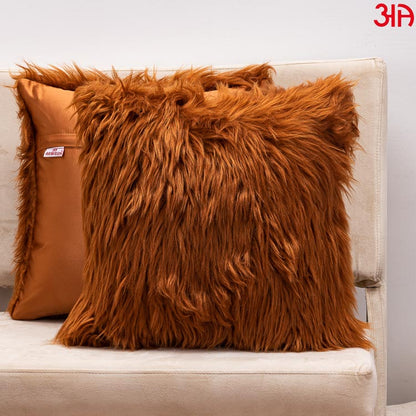 rust furry cushion1