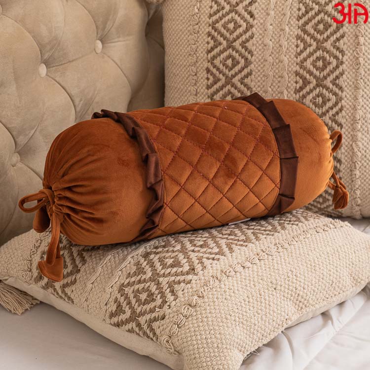 rust bolster cover velvet