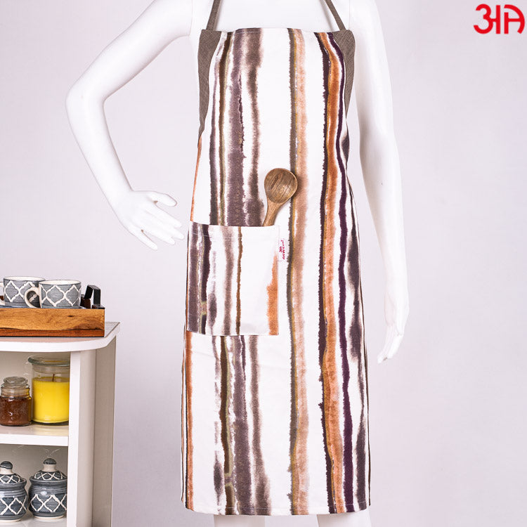 chocolate brown stripe apron