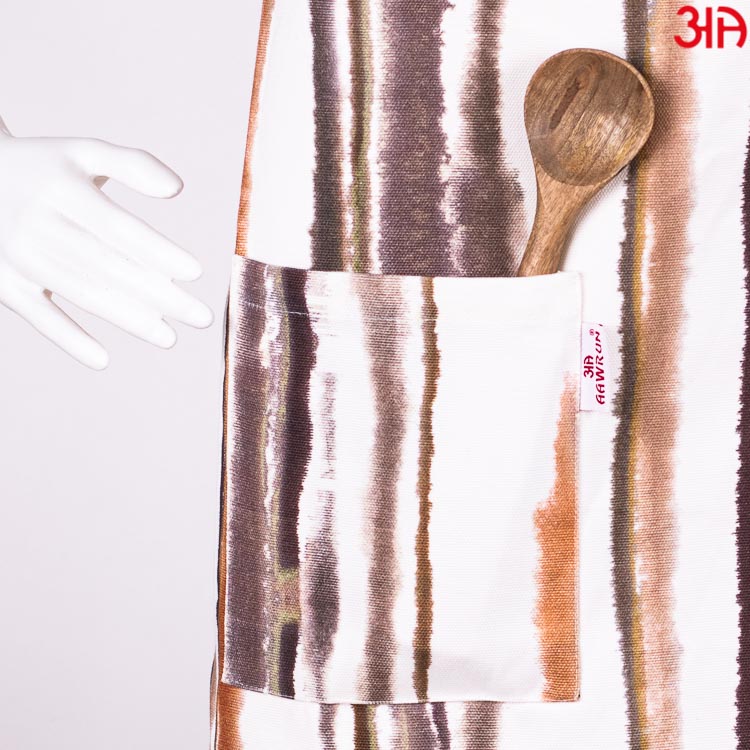 chocolate brown stripe apron2