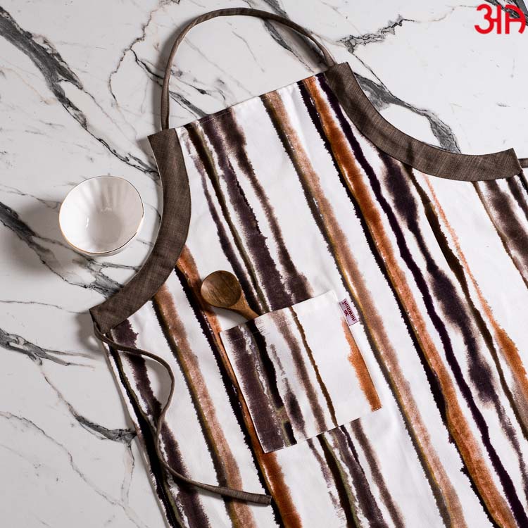 chocolate brown stripe apron6