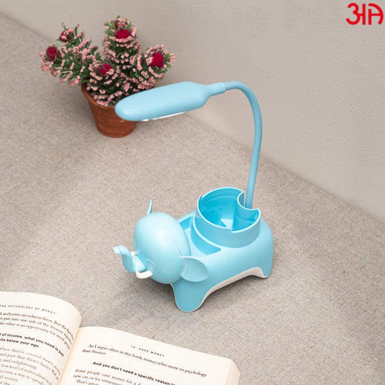 blue elephant design led study lamp