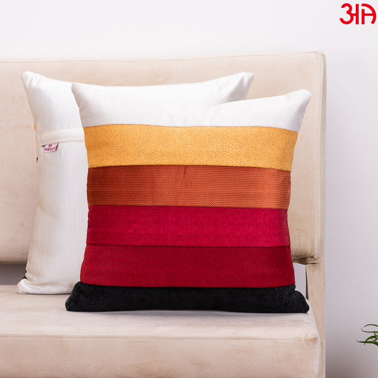 stripe suede red cushion