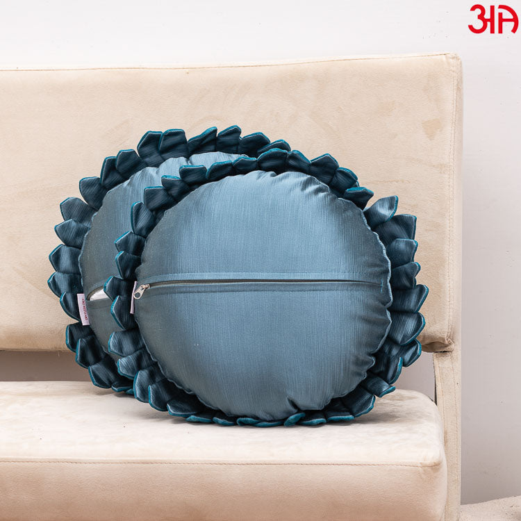 aquamarine sunflower round cushion4