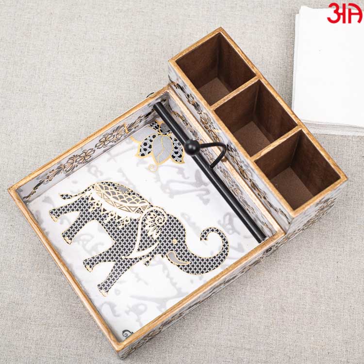 elephant design tissue and cutlery holder3