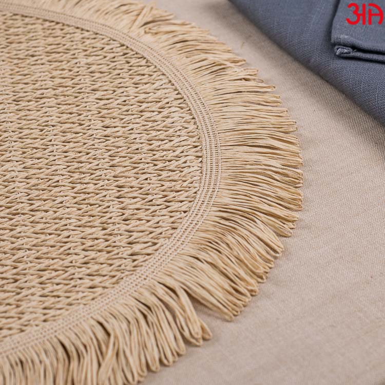 beige round table mat tokyo frill design3