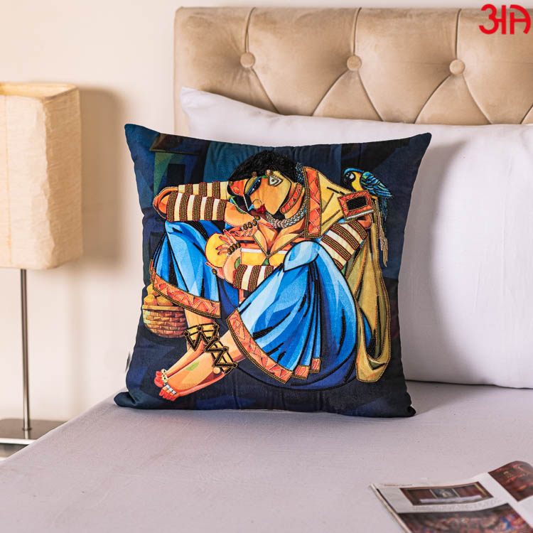 traditional woman embroidery cushion