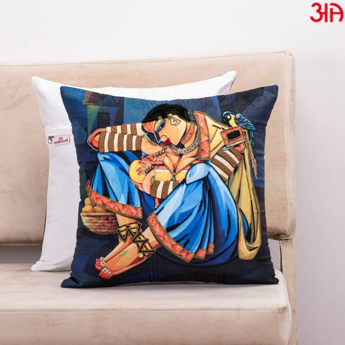 traditional woman embroidery cushion2