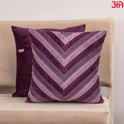 v-stripe velvet cushion covers