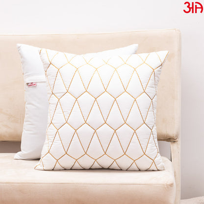 white diamond design cushions