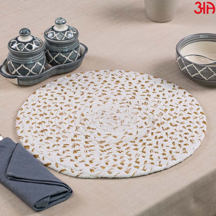 Jute Cotton Mix Round Table Mat