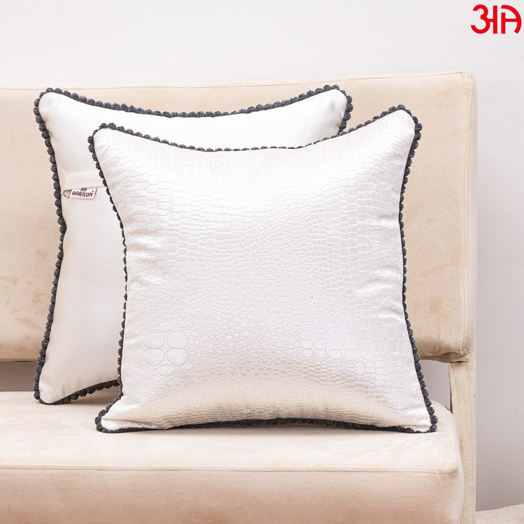 White Snake Skin Textured Cushion