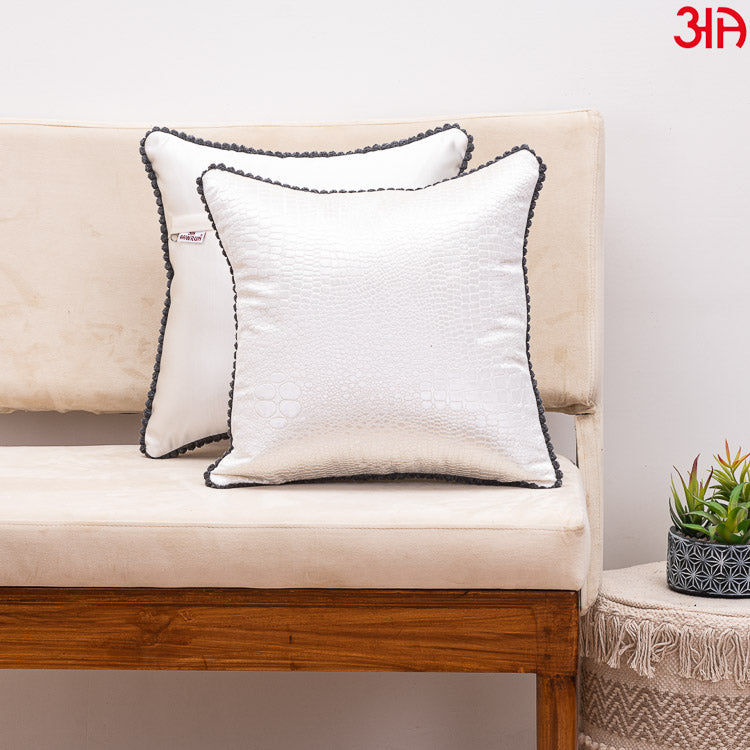 White Snake Skin Textured Cushion2