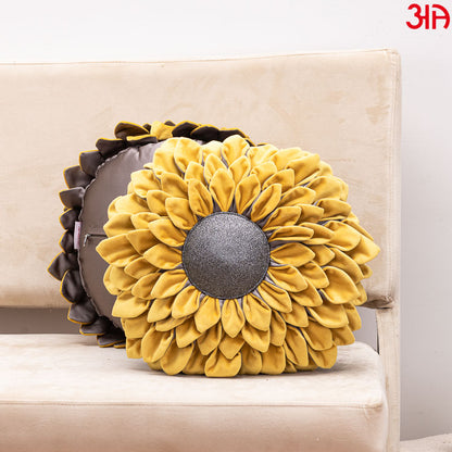 yellow sunflower round cushion