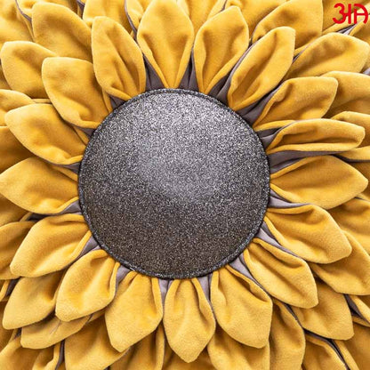 yellow sunflower round cushion3