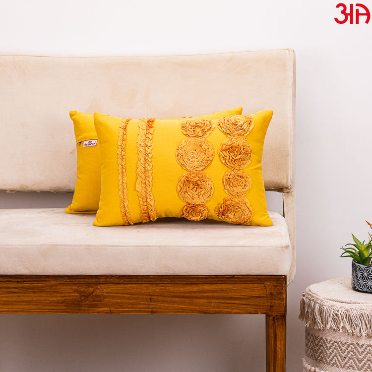 yellow taffeta cushion cover2