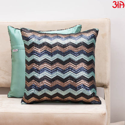 zig zag cushions green